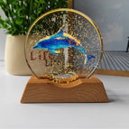 Pack of 1 3D Dolphin Crystal Lamp