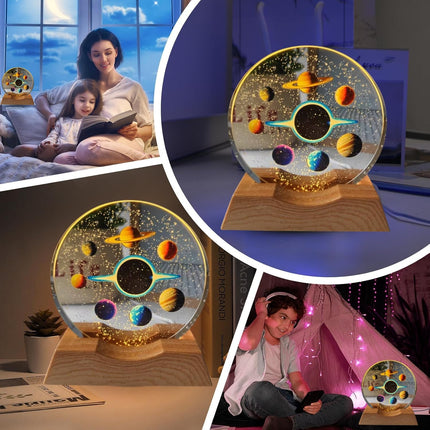 One94Store 3D Engraved Deer Crystal Globe Lamp | USB LED Night Light with Wooden Base | Creative 6 cm Crystal Ball Table Lamp for Bedroom, Home, Office Décor & Gifting (Warm White)