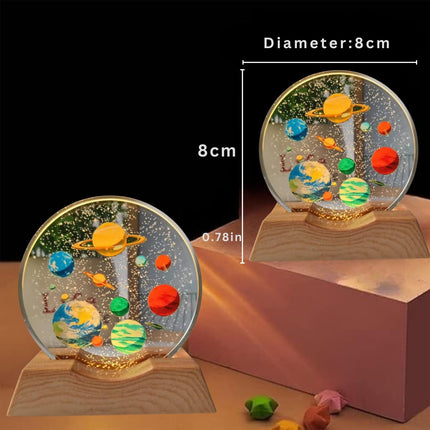 One94Store 3D Engraved Deer Crystal Globe Lamp | USB LED Night Light with Wooden Base | Creative 6 cm Crystal Ball Table Lamp for Bedroom, Home, Office Décor & Gifting (Warm White)